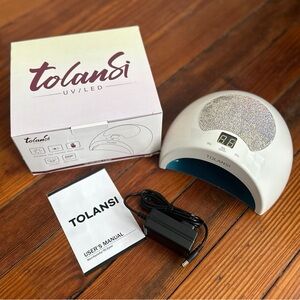 NIB New Tolansi 48W UV Light Bling Cordless Nail Lamp in White